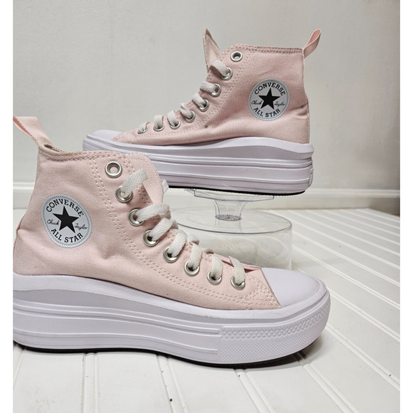 Converse Chuck Taylor Platform Shoe Canvas pink sneakers size 3.5 Girls - Picture 1 of 7